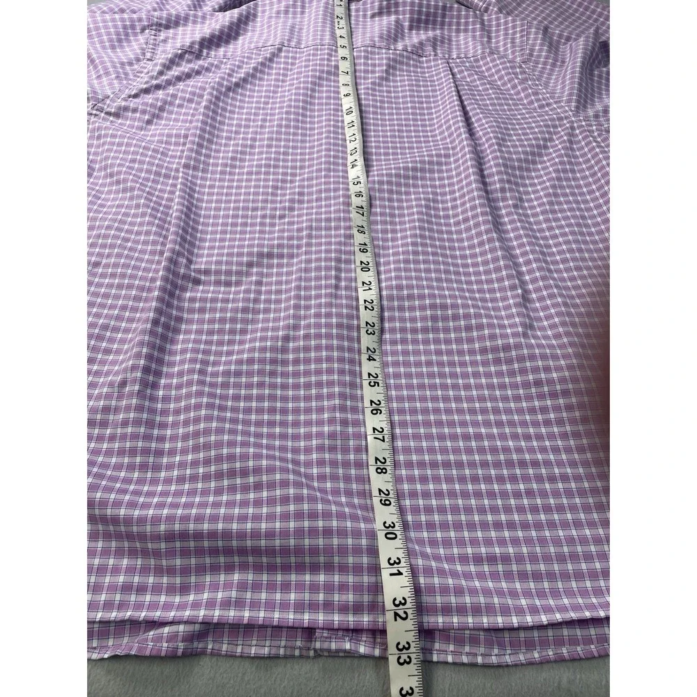 Oak Hill Premium Mens Gingham Non Iron Button Down Shirt 18 36/37 T - Picture 14 of 16